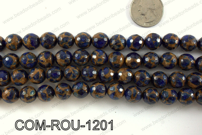 Composite Golden Quartz faceted round 12mm COM-ROU-1201
