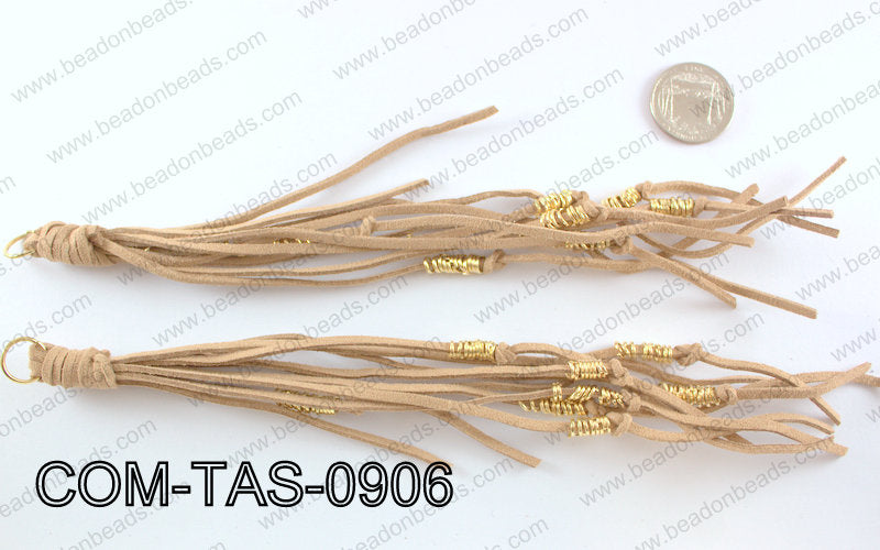 SUEDE LEATHER TASSELS COM-TAS-0906
