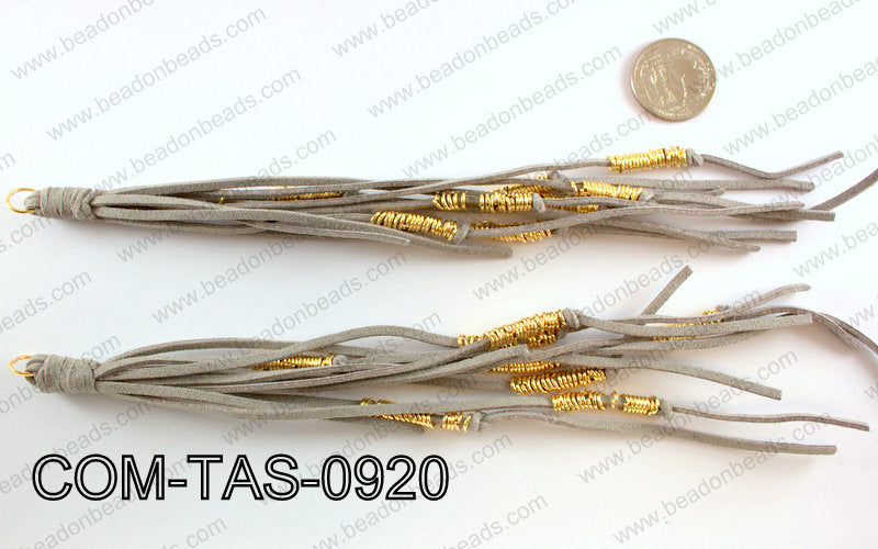 SUEDE LEATHER TASSELS COM-TAS-0920