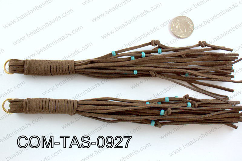 SUEDE LEATHER TASSELS COM-TAS-0927