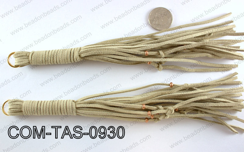 SUEDE LEATHER TASSELS COM-TAS-0930