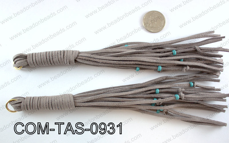 SUEDE LEATHER TASSELS COM-TAS-0931