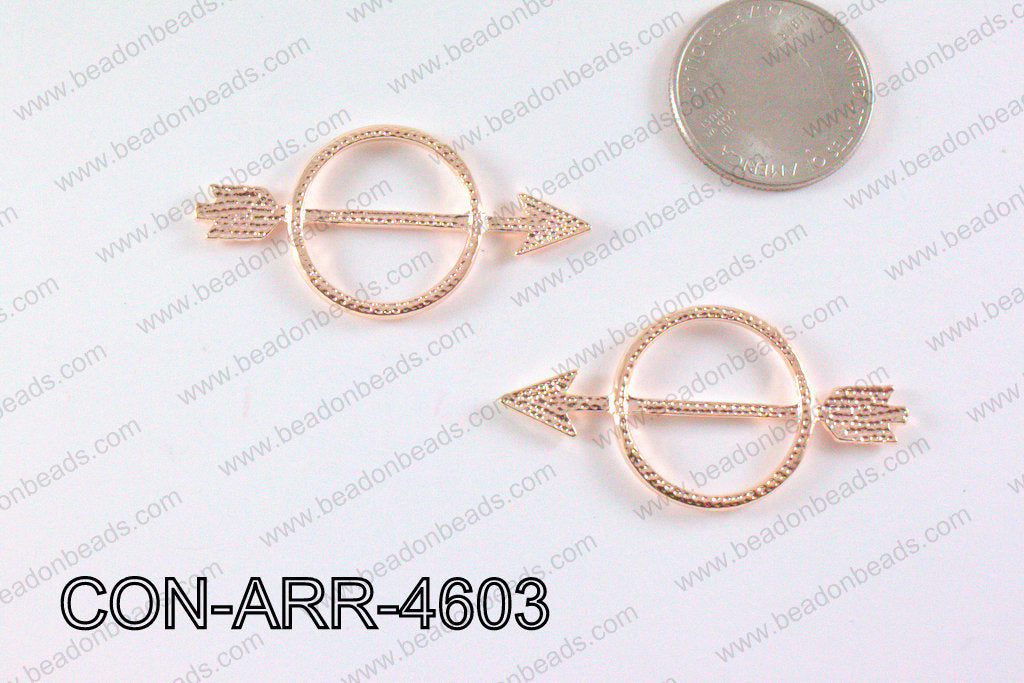 Metal Arrow Connector Rose Gold 23x46mm CON-ARR-4603