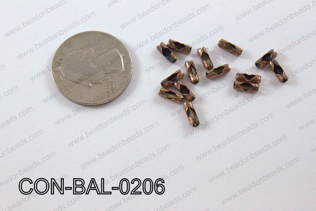 Ball chain connector around 3x8 mm copper CON-BAL-0206