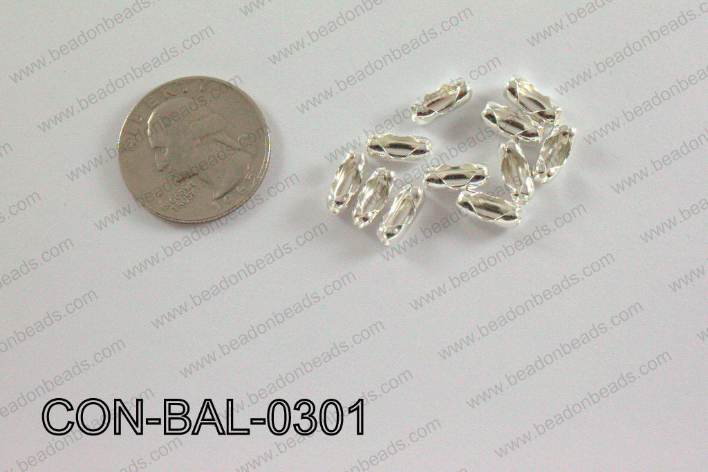 Ball chain connector around 4x10 mm light silver CON-BAL-0301
