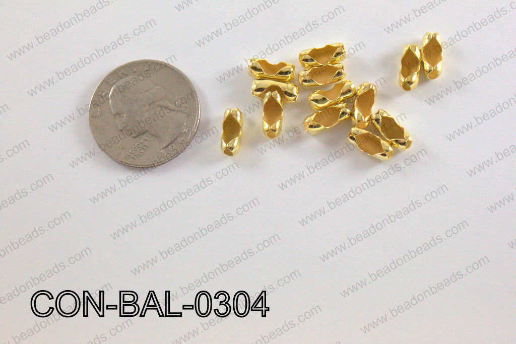 Ball chain connector around 4x10 mm gold CON-BAL-0304