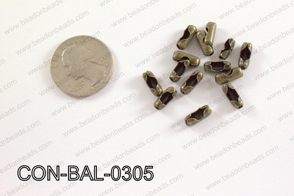 Ball chain connector around 4x10 mm brass CON-BAL-0305