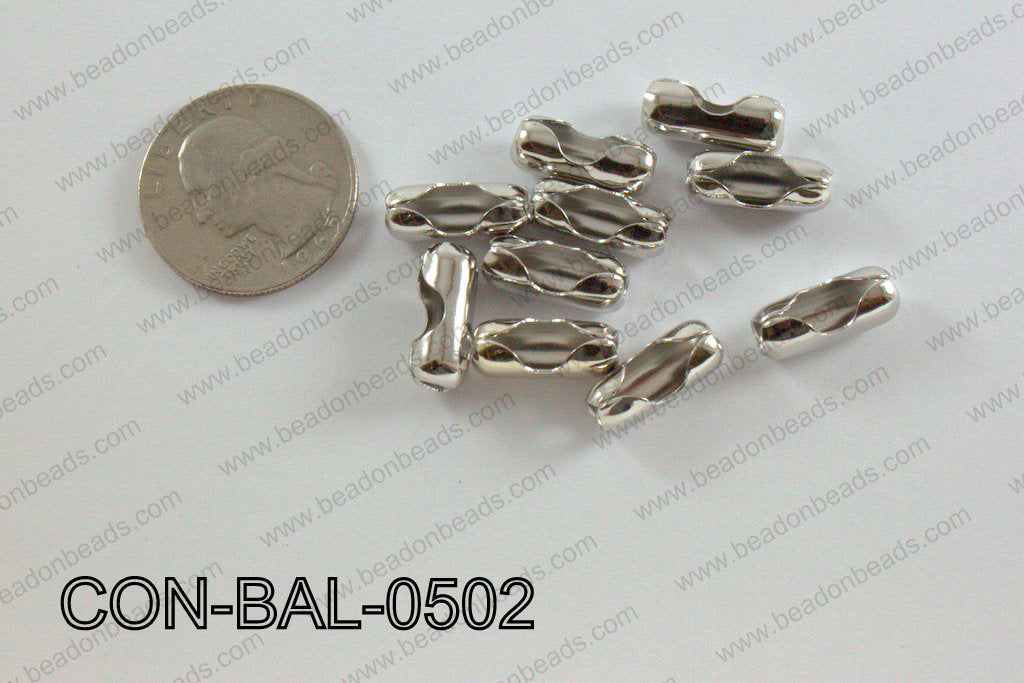 Ball chain connector around 6x15 mm dark silver CON-BAL-0502