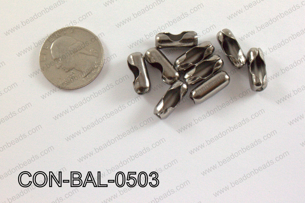 Ball chain connector around 6x15 mm gun metal CON-BAL-0503