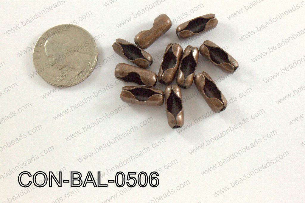 Ball chain connector around 6x15 mm copper CON-BAL-0506