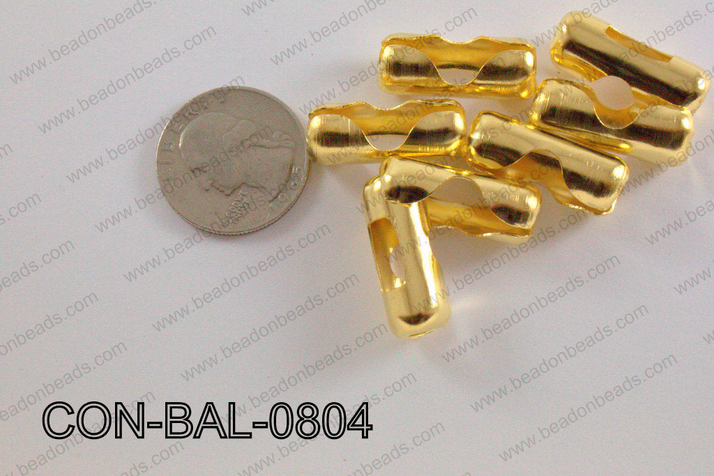 Ball chain connector around 10x24 mm gold CON-BAL-0804