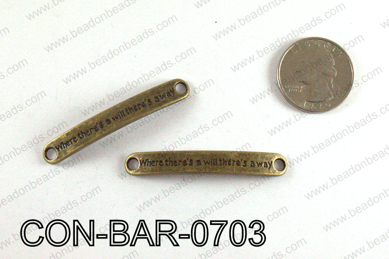 Curved bar connector 7x50mm, Bronze CON-BAR-0703