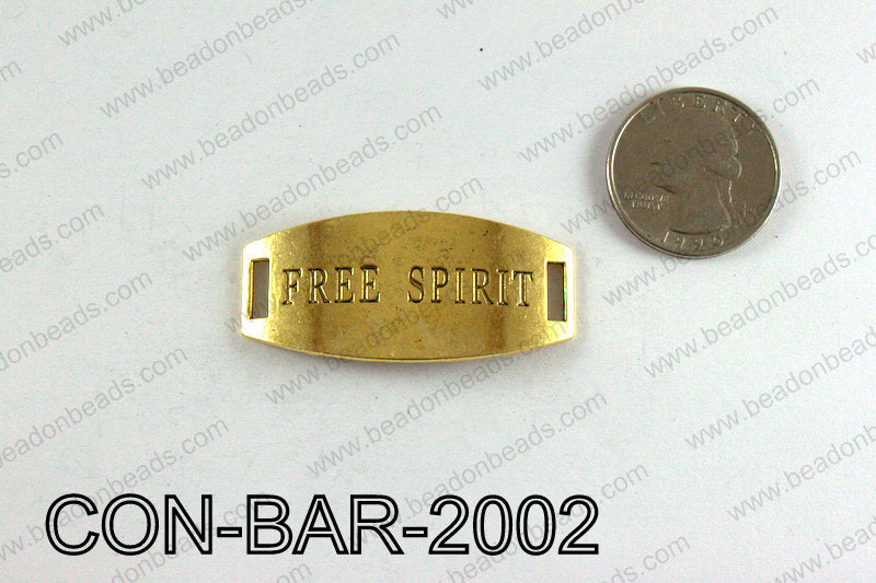Free spirit bar connector 20x45mm, Gold CON-BAR-2002