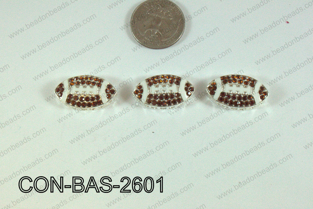 Connector with rhinestones Football 15x26mm CON-BAS-2601