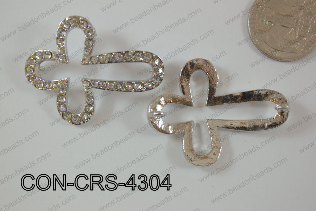 Sideway Cross 34x43mm Silver CON-CRS-4304