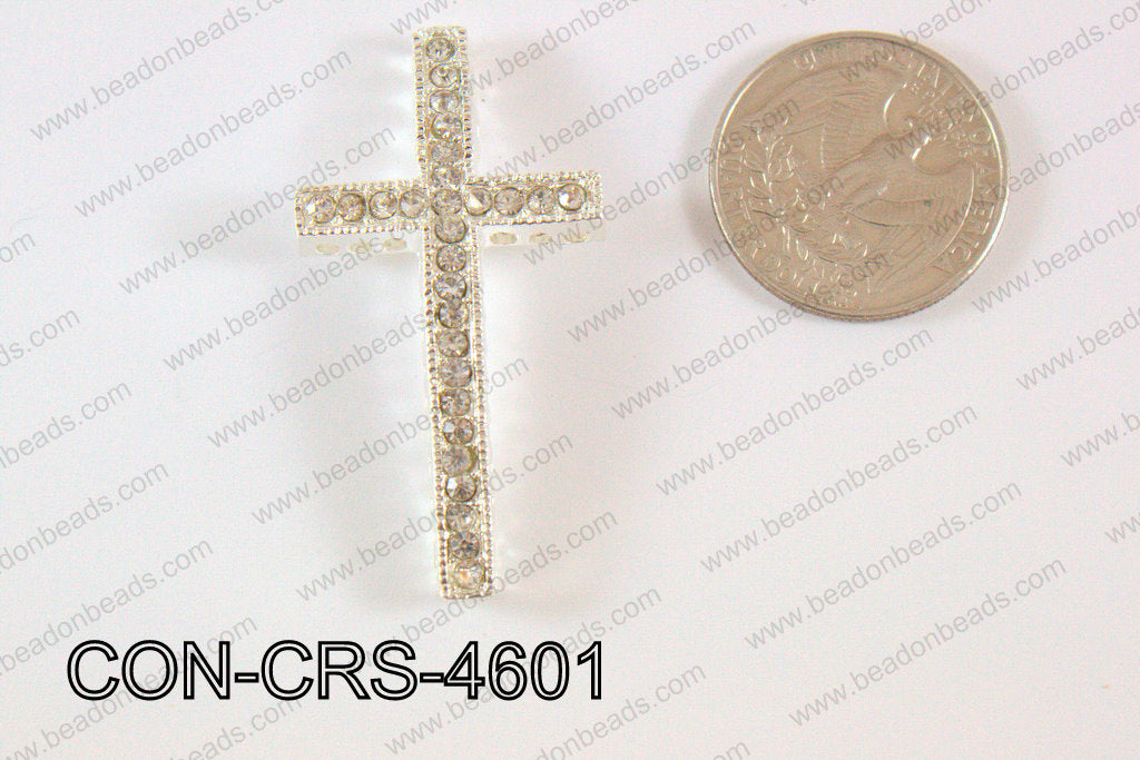 Sideway cross connector,Light silver 46x25mm CON-CRS-4601