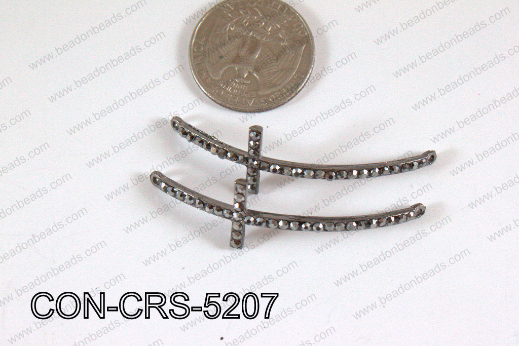 Connector with rhinestones Cross gm/gm 15x52mm CON-CRS-5207