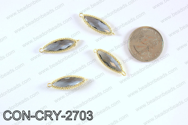 gold bezel crystal Mariquesa connector CON-CRY-2703