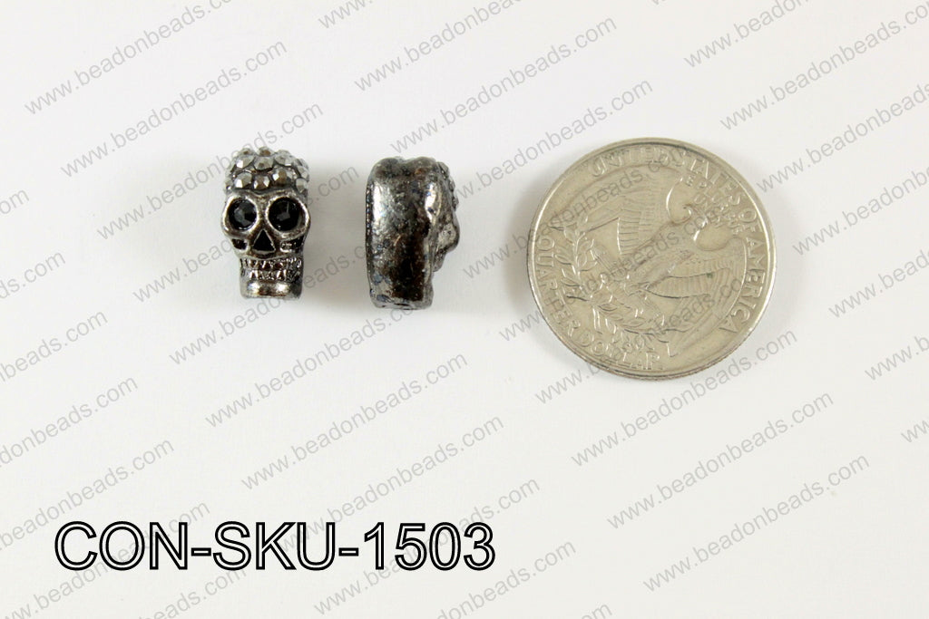 Sideway Skull connector Gunmetal 9x15mm CON-SKU-1503