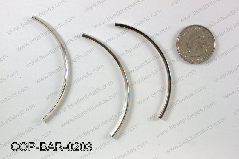 Silver curved bar 2x68mm COP-BAR-0203