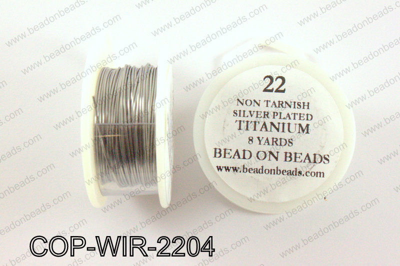 Non Tarnish silver plated wrapping wire 22 gauge, TitaniumCOP-WI
