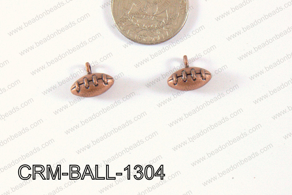 Pewter Charm Football 12x13mm Copper CRM-BALL-1304