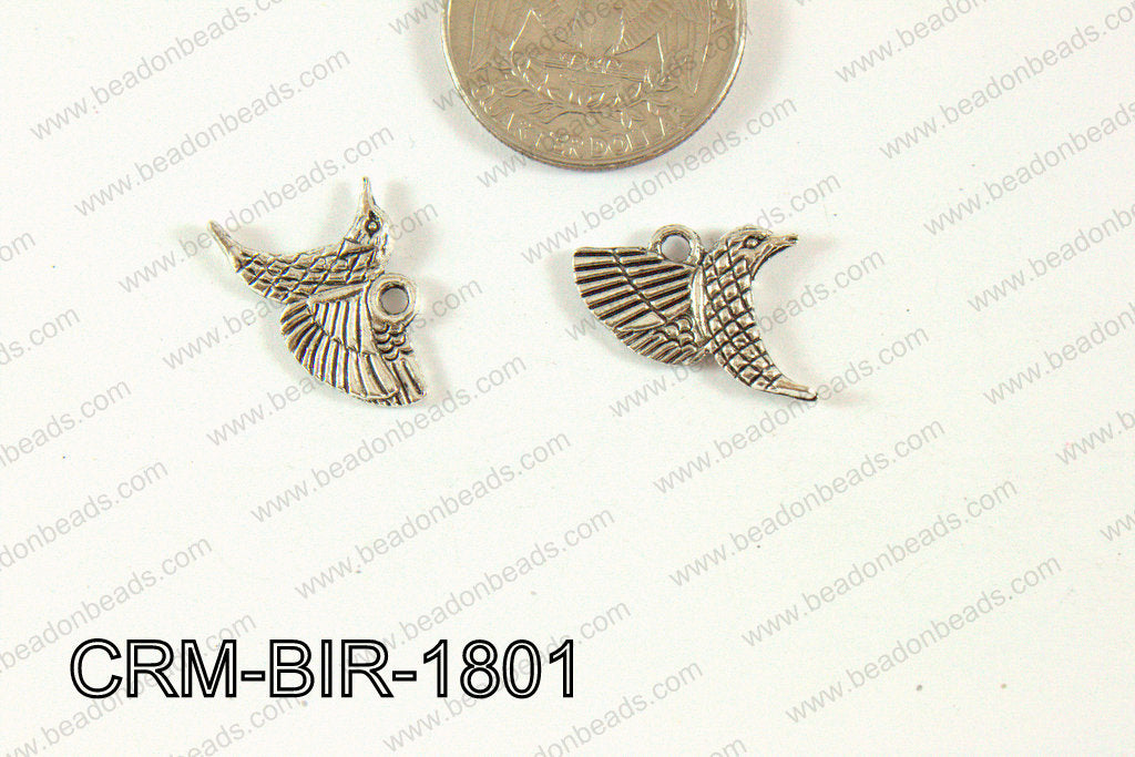 Pewter Charm Bird 16x18mm Silver CRM-BIR-1801