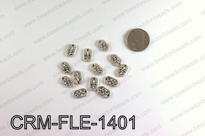 Fleur De Lis Charms 14x9mm, Silver CRM-FLE-1401