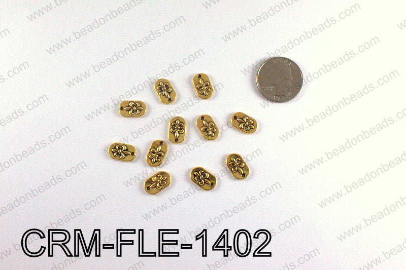 Fleur De Lis Charms 14x9mm, Gold CRM-FLE-1402