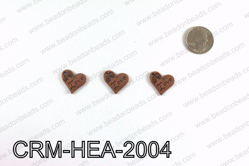 Love Heart Charms 20x21mm, Copper CRM-HEA-2004