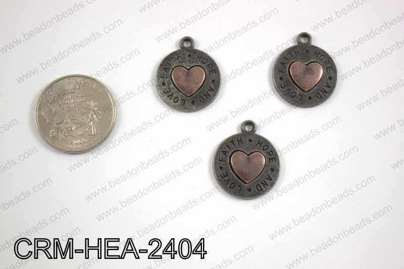 Pewter heart charm 20mm CRM-HEA-2404