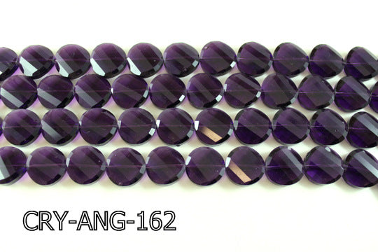 Angelic Crystal Faceted Twisted Coin 18mm CRY-ANG-162