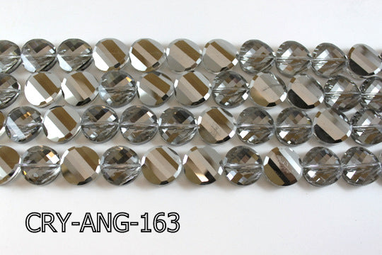 Angelic Crystal Faceted Twisted Coin 18mm CRY-ANG-163