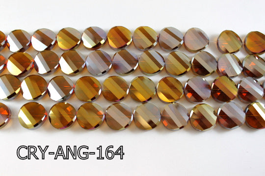 Angelic Crystal Faceted Twisted Coin 18mm CRY-ANG-164