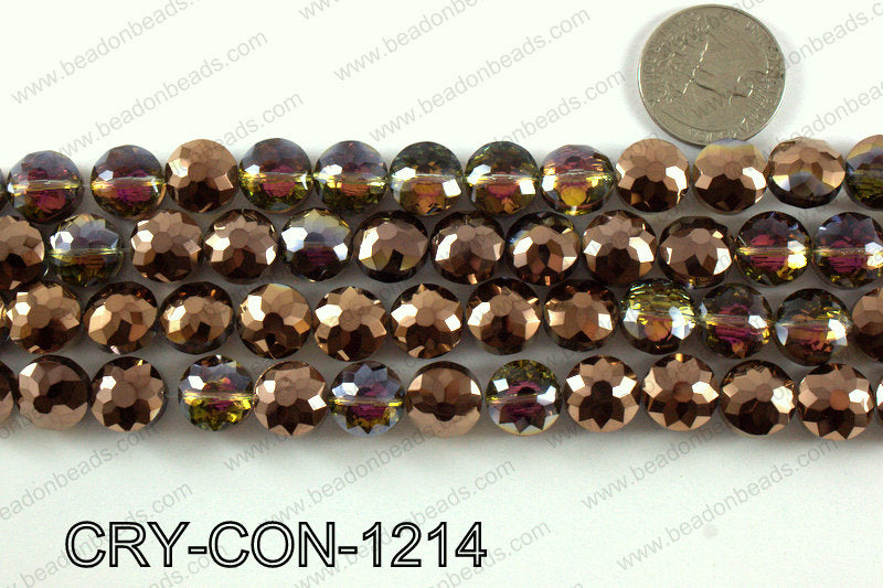 Angelic crystal coin faceted 12mmCRY-CON-1214