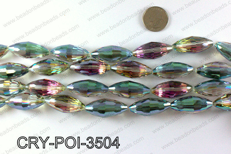 ANGELIC CRYSTAL POINTED OVAL 15x35mm CRY-POI-3504
