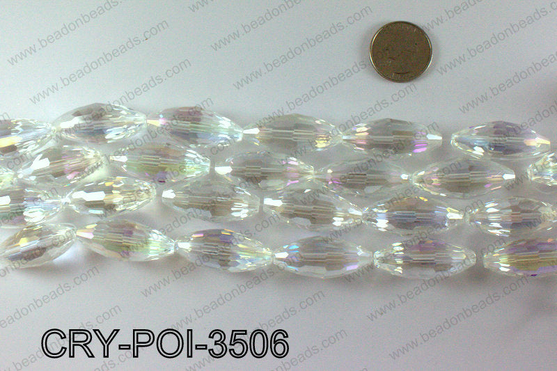 ANGELIC CRYSTAL POINTED OVAL 15x35mm CRY-POI-3506