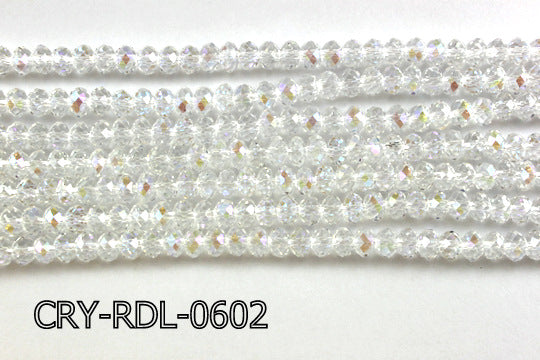 Angelic Crystal Faceted Rondel 6mm 10'' CRY-RDL-0602