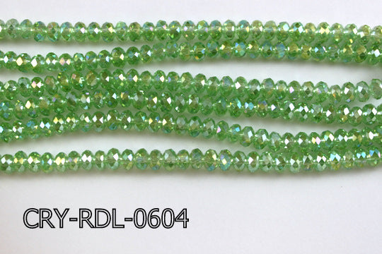 Angelic Crystal Faceted Rondel 6mm 10'' CRY-RDL-0604