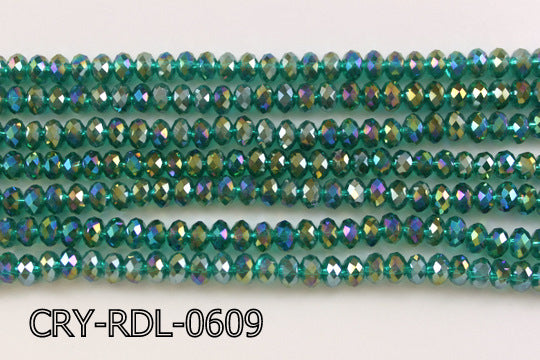 Angelic Crystal Faceted Rondel 6mm 10'' CRY-RDL-0609