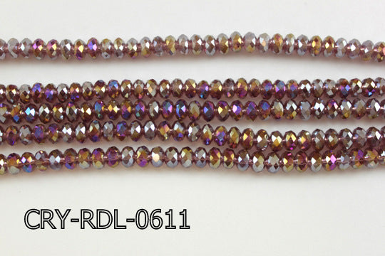 Angelic Crystal Faceted Rondel 6mm 10'' CRY-RDL-0611