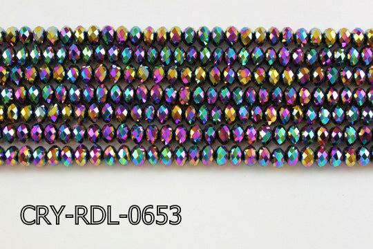 Angelic Crystal Faceted Rondel 6mm 10'' CRY-RDL-0653