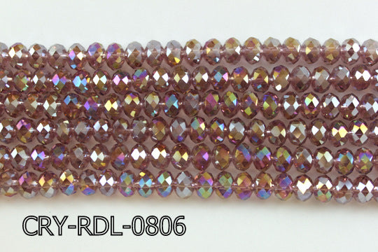 Angelic Crystal Faceted Rondel 8mm 10'' CRY-RDL-0806