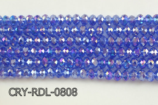 Angelic Crystal Faceted Rondel 8mm 10'' CRY-RDL-0808