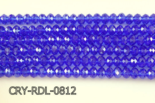 Angelic Crystal Faceted Rondel 8mm 10'' CRY-RDL-0812