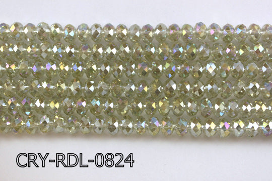 Angelic Crystal Faceted Rondel 8mm 10'' CRY-RDL-0824