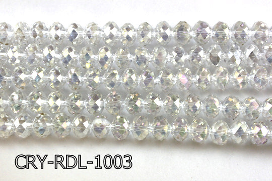 Angelic Crystal Faceted Rondel 10mm 10'' CRY-RDL-1003