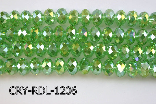 Angelic Crystal Faceted Rondel 12mm 10'' CRY-RDL-1206