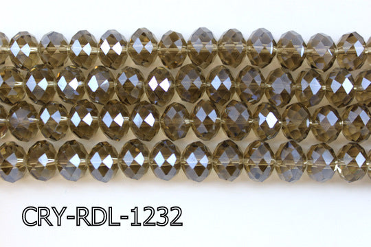 Angelic Crystal Faceted Rondel 12mm 10'' CRY-RDL-1232