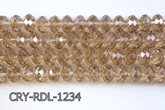 Angelic Crystal Faceted Rondel 12mm 10'' CRY-RDL-1234